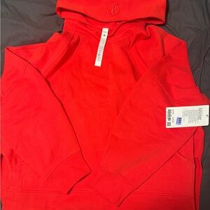 Lululemon Athletica scuba Oversized Side Slit Hoodie red glow